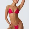 Delray gerimpelde string-bikinibroekje in frambozenroze