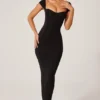 Dolcezza maxi-jurk met sweetheart-halslijn in zwart