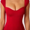 Dolcezza maxijurk met sweetheart-halslijn in rood