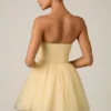 Dottie Tule Corset Minijurk in Geel