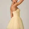 Dottie Tule Corset Minijurk in Geel