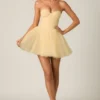 Dottie Tule Corset Minijurk in Geel