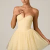 Dottie Tule Corset Minijurk in Geel