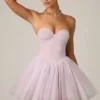 Dottie Tule Corset Minijurk in Lila