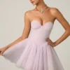Dottie Tule Corset Minijurk in Lila