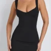 Dove Modal Sweetheart Neckline Bodycon Minijurk in Black