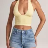 Drew Modal haltertop in Lemon Sherbet