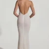 Duhamel maxi-jurk met versierde rug in wit