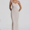 Duhamel maxi-jurk met versierde rug in wit