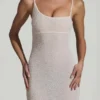 Duhamel maxi-jurk met versierde rug in wit