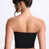 Edie Modal Twist-Front Bandeau Top in zwart