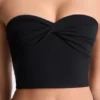 Edie Modal Twist-Front Bandeau Top in zwart