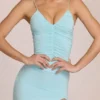 Elanora maxi-jurk met diepe V-hals in zacht aqua