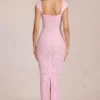 Elisa maxijurk met sweetheart-hals in Blossom Pink