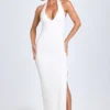 Elisana Modal halternek-jurk met kant in wit