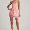 Eliselle versierde strapless corsetminijurk in roze