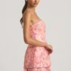 Eliselle versierde strapless corsetminijurk in roze