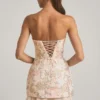 Eliselle versierde strapless korsetminijurk in ivoor