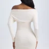 Elsa Modal off-shoulder minijurk met ruches in ivoor