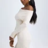 Elsa Modal off-shoulder minijurk met ruches in ivoor