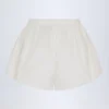 Elsie katoenen popeline Shorts met strik aan de voorkant in wit