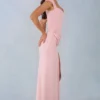 Elva Modal Sweetheart-Neck Cowl-Waist Maxijurk in Blush Pink