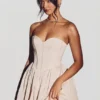 Emeline Corset Tule Minijurk in ivoor