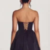 Emeline Corset Tule Minijurk in Jet Black