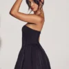 Emeline Corset Tule Minijurk in Jet Black