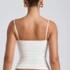 Esme Modal gerimpelde gelaagde tanktop in wit