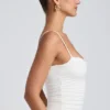 Esme Modal gerimpelde gelaagde tanktop in wit