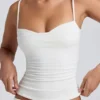 Esme Modal gerimpelde gelaagde tanktop in wit