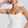 Esme Modal gerimpelde gelaagde tanktop in wit