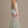 Estella versierde tule-corsetjurk in saliegroen