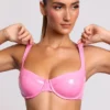 Estelle vinyl beugelbralette in roze