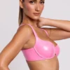 Estelle vinyl beugelbralette in roze