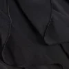 Felicity gerimpelde broek met middelhoge taille en uitlopende pijpen in zwart