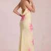 Fioren chiffon maxi-jurk met gele bloemenprint Fioren chiffon maxi-jurk met gele bloemenprint