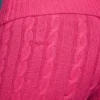 Flared broek met omgeslagen zoom en kabelpatroon in felroze