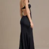 Fleurine satijnen bralette-jurk met versieringen in zwart
