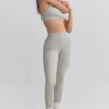 FlexiRib-legging met hoge taille in grijs