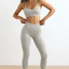 FlexiRib-legging met hoge taille in grijs