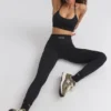 FlexiRib-legging met hoge taille in zwart