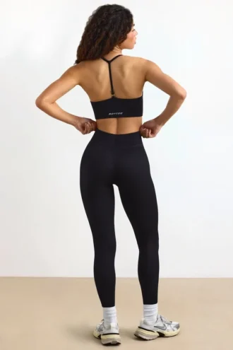 FlexiRib-legging met hoge taille in zwart