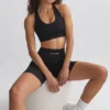FlexiRib Racerback-sportbeha in zwart