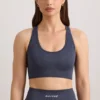 FlexiRib-sportbeha met racerback in indigo-leisteen