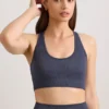 FlexiRib-sportbeha met racerback in indigo-leisteen