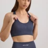 FlexiRib-sportbeha met racerback in indigo-leisteen