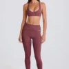 Foldover Mid-Rise Stirrup-legging in Acai