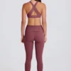 Foldover Mid-Rise Stirrup-legging in Acai